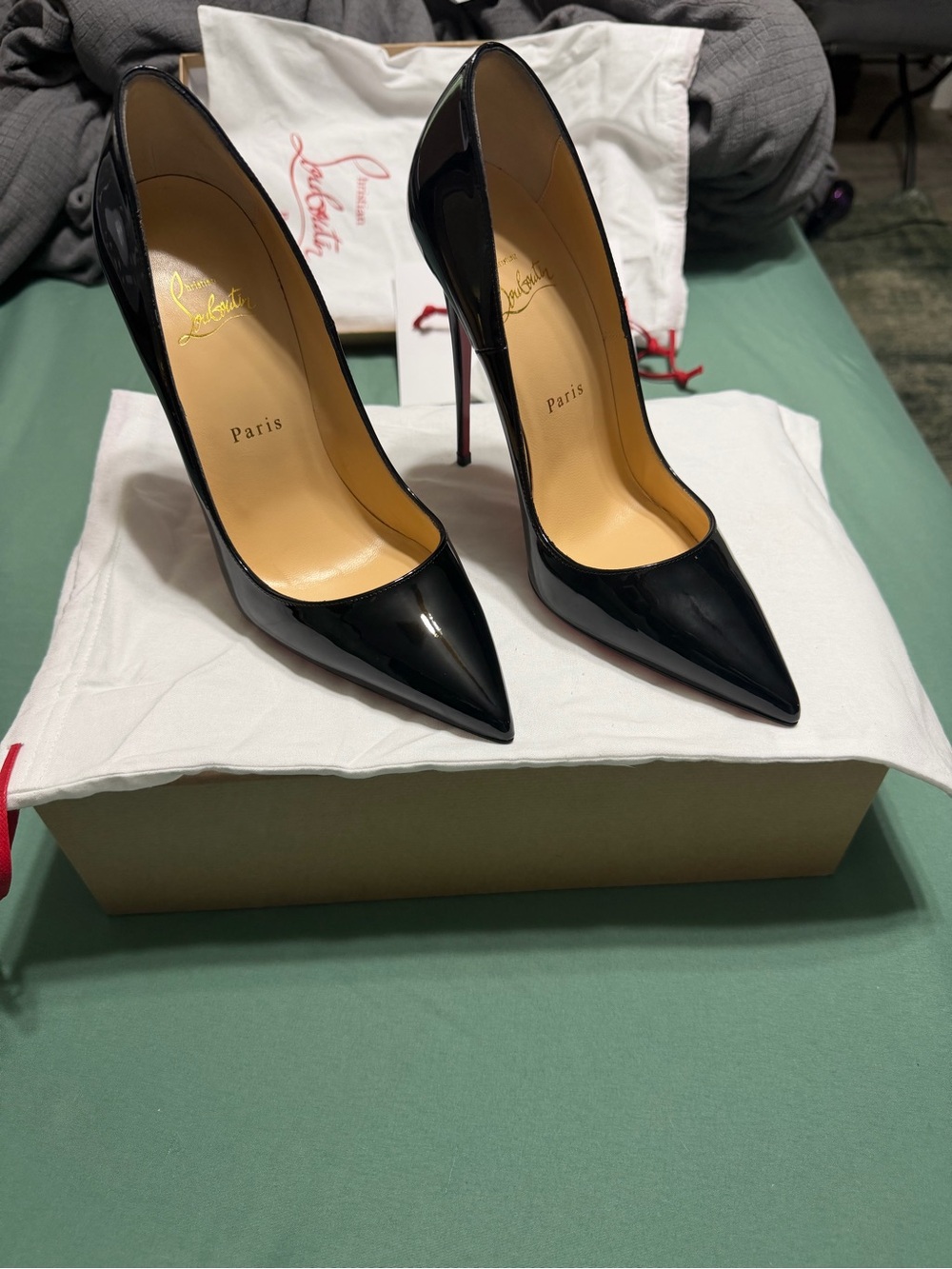 Christian Louboutin 120mm Black Patent Pointed-Toe Stiletto Pumps